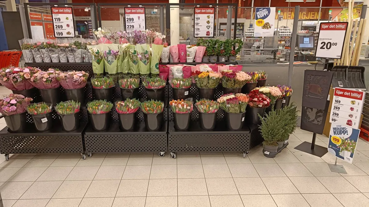 Blomsteravdelingen hos Extra Vadsø
