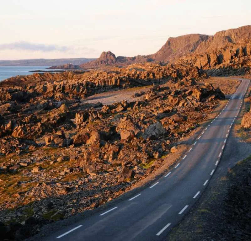 The landscape along the Varanger National Tourist Route